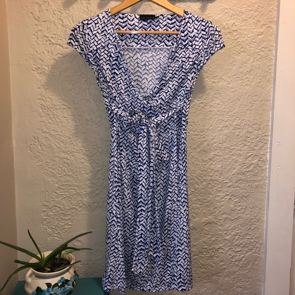 The Limited Blue and White Wrap Dress